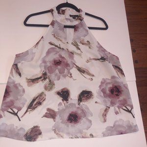 Dalia | Sleeveless Cream & Pink Floral Blouse